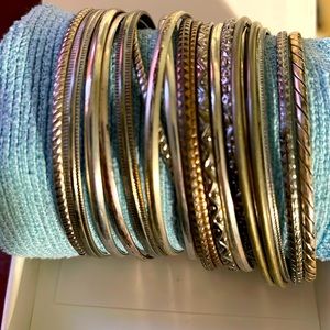 Set of 19 silver bangles